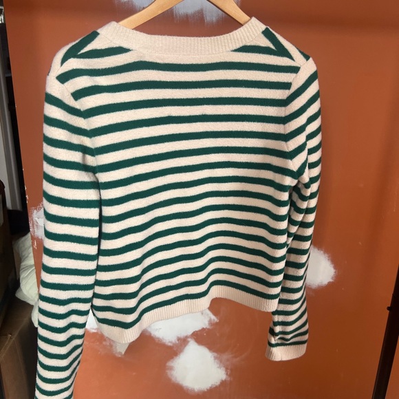 Anthropologie NVLT Green and White Striped Women's Cardigan - Picture 4 of 4